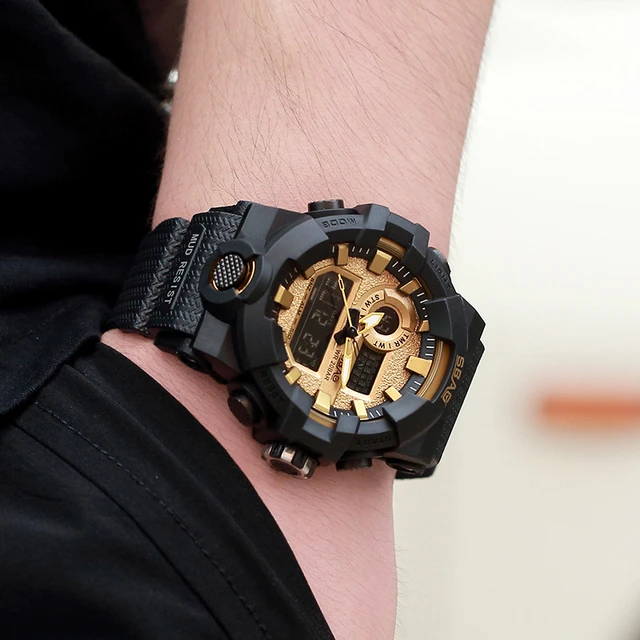 2018 Sbao Fashion Brand Led Display Men Sport Watch Male Digital