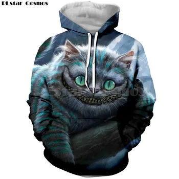 

PLstar Cosmos Cartoon Fictional Cat Cheshire Cat 3d Full Printing Hoodie for Women Men Fashion Hoodies Funny Unisex Streetwear