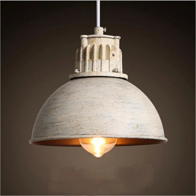 

Vintage Loft White Iron Led E27 Pendant Light for Dining Room Bar Restaurant Deco Dia 20cm 1579