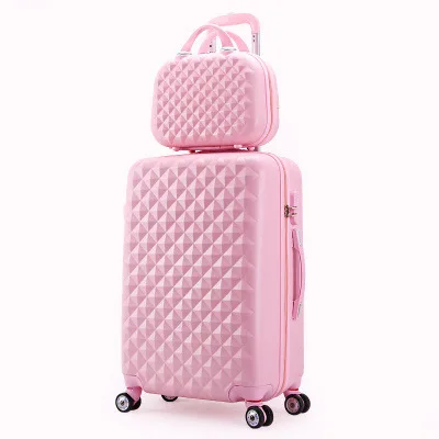 pink set 2 шт./компл. модные косметичка 20 мм/22 мм/24/28 дюймов для девушек-студенток от чемодан на колёсиках для путешествий spinner пароль камера Женская чемодан на колесиках - Цвет: pink set