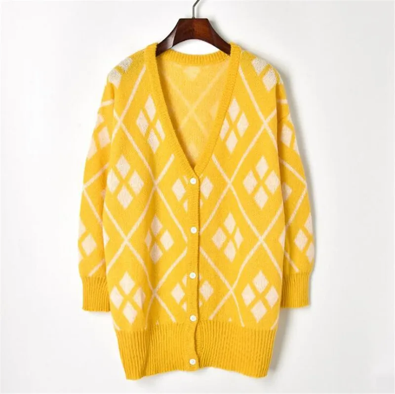 Long light yellow cardigan sweater pattern for women classic