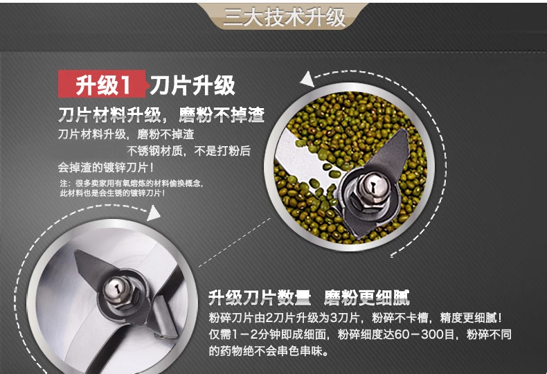 400 г нержавеющая сталь мельница для лекарств китайского производства бытовая электрическая мельница мелкая Сода машина устройство для измельчения продуктов