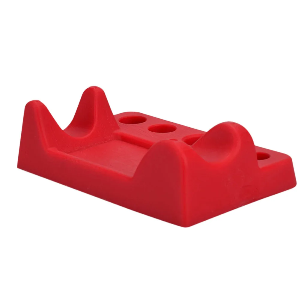 Sturdy Silicone Tattoo Machine Pen Stand, Tattoo Supplies Holder for Large/Medium/Small Ink Cups, Cotton Swabs etc - Red