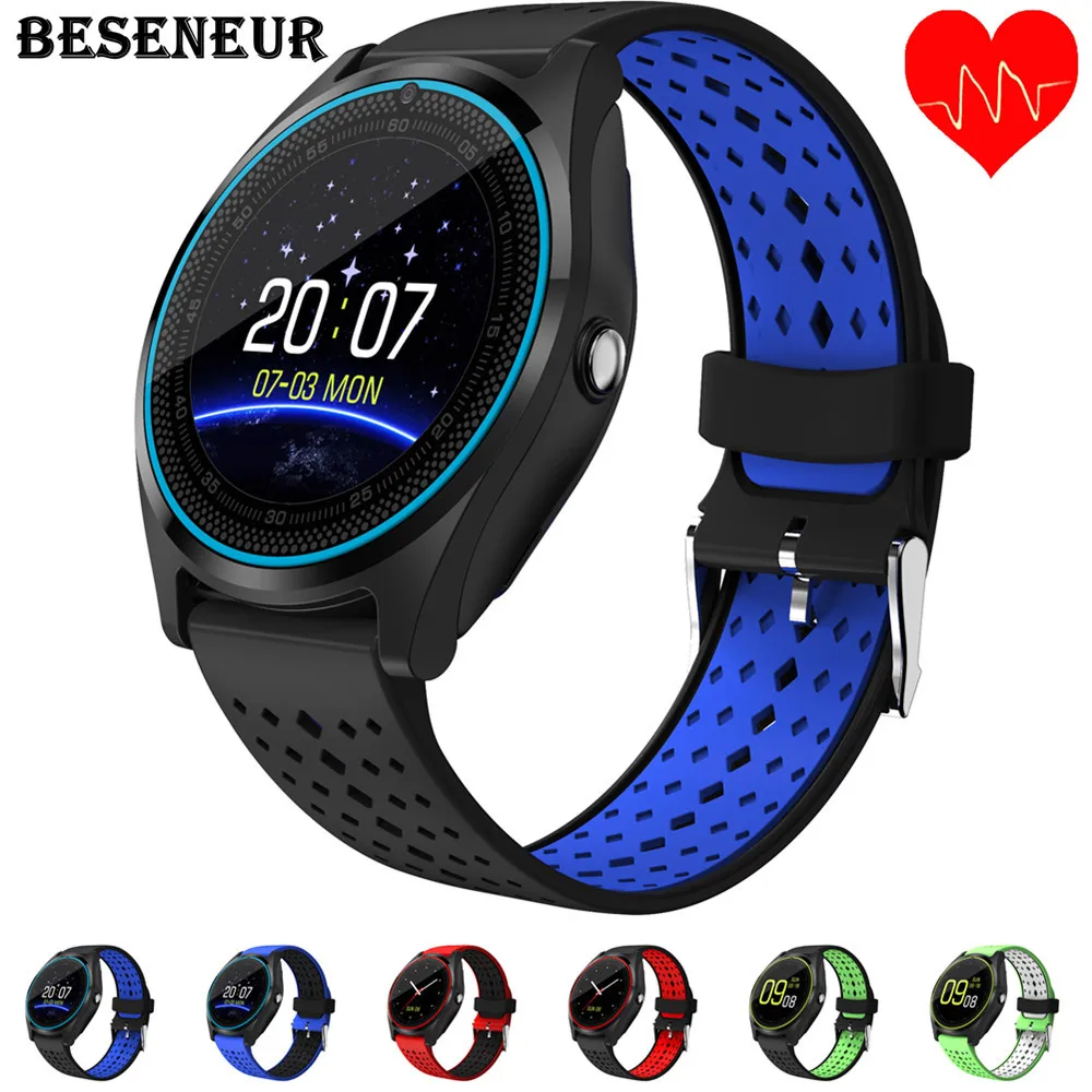 

Beseneur Bluetooth Smart Watch V9 with Camera Smartwatch Pedometer Health Sport Clock Hours Men Women Smartwatch For Android IOS