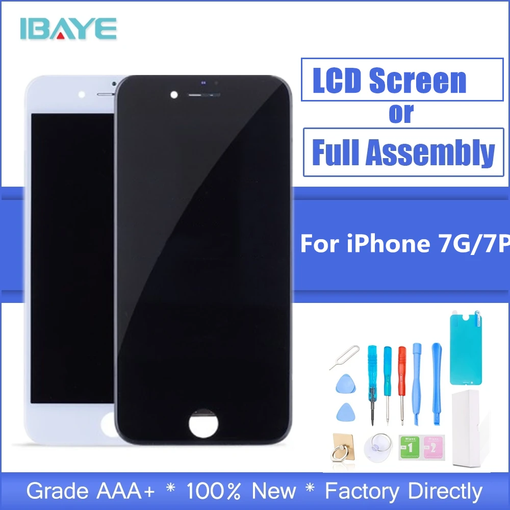 

1Pcs OEM LCD For iPhone 7 7 Plus Display Full Set Digitizer Assembly 3D Touch Screen Replacement +Front Camera+Earpiece Speaker