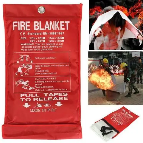 1MX1M Fire Emergency-Blanket Fire Blanket Emergency Survival Fire Shelter Safety Protector Fire Extinguishers Tent
