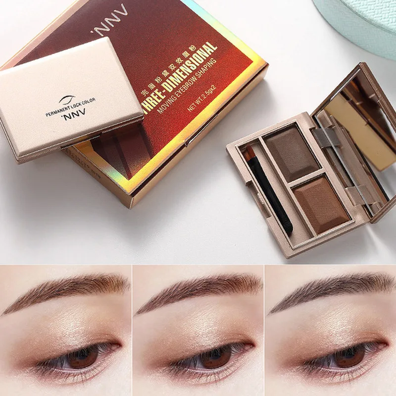 

Eyebrow Enhancer Eye Brow Makeup Waterproof Long lasting color Eyebrow Powder Eye Eyebrow Palette with Brush Mirror Make Up