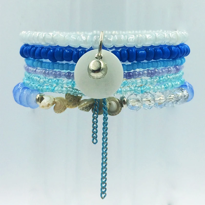

Fashion Bohemian Cute Pop Shell Charm Bracelets for Women Gold trendy Bracelet Set Strand Beads Bracelets Female 2019 Jewelry