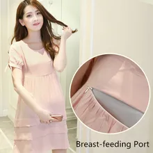 Fashion Summer Top Nursing Dress Breastfeeding Clothing for Feeding Nursing Clothes Breast Feeding Dress Maternity Dresses B100