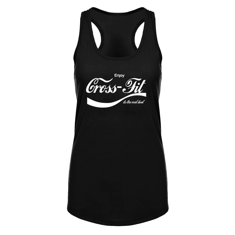 

Womens Enjoy Crossfit It's the Real Deal Fitness Workout Racerback Tank Tops