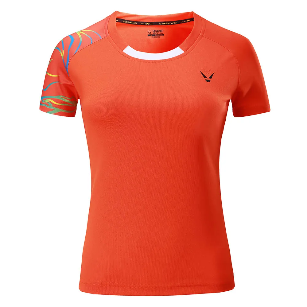 Детский Теннисный костюм Adsmoney, футболки для бадминтона, костюм для пинг-понга, Детская рубашка для настольного тенниса, шорты, комплекты для настольного тенниса - Цвет: Shirt Orange