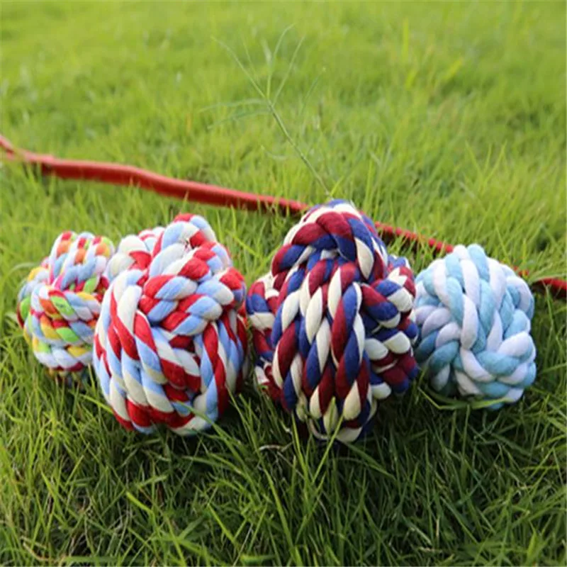 Pet Play Ball Toys Puppy Rope Dogs Cottons Chews Braided Bone Knot Pet