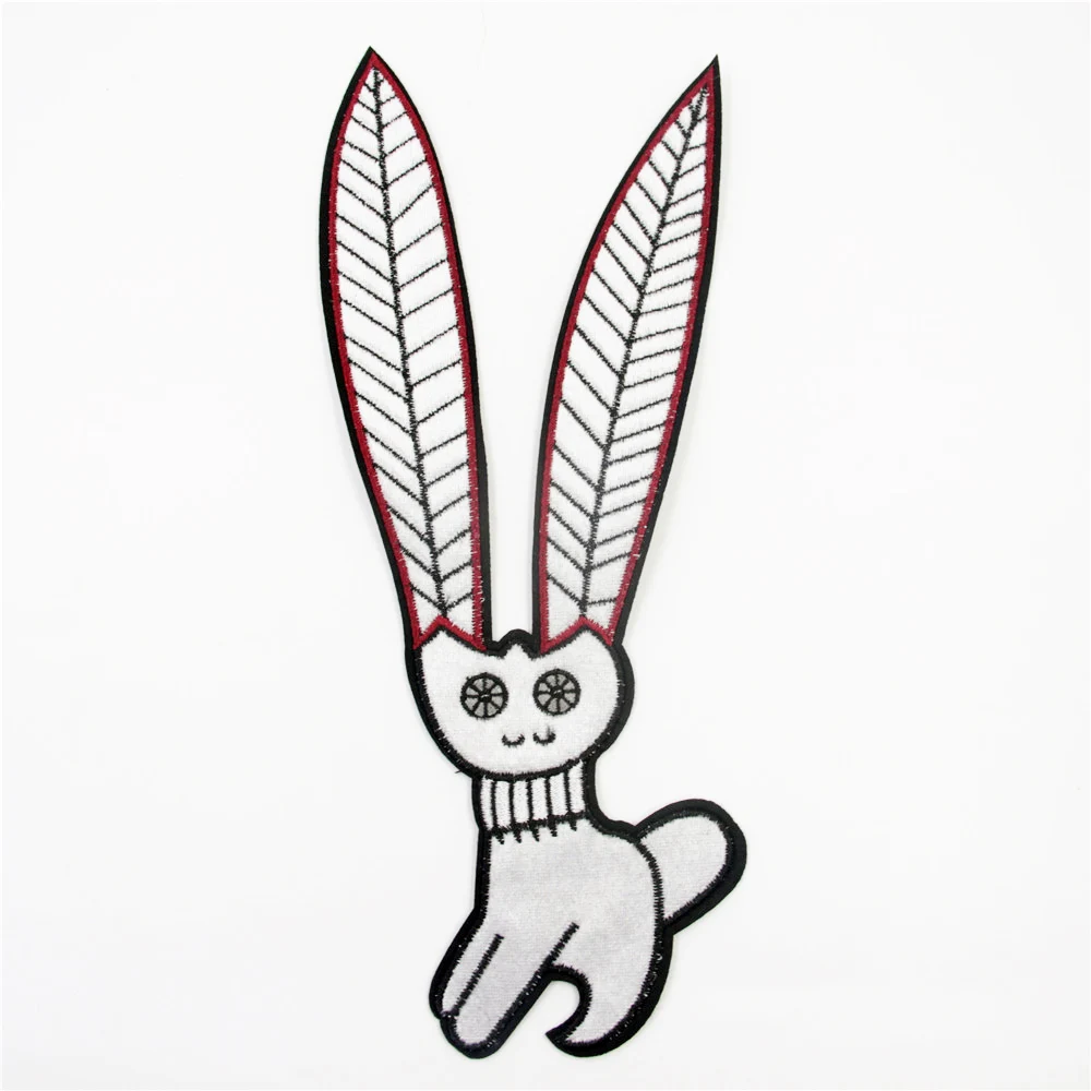 1 Piece Of Cute White Rabbit Patch Iron On Or Sew Fabric Sticker For