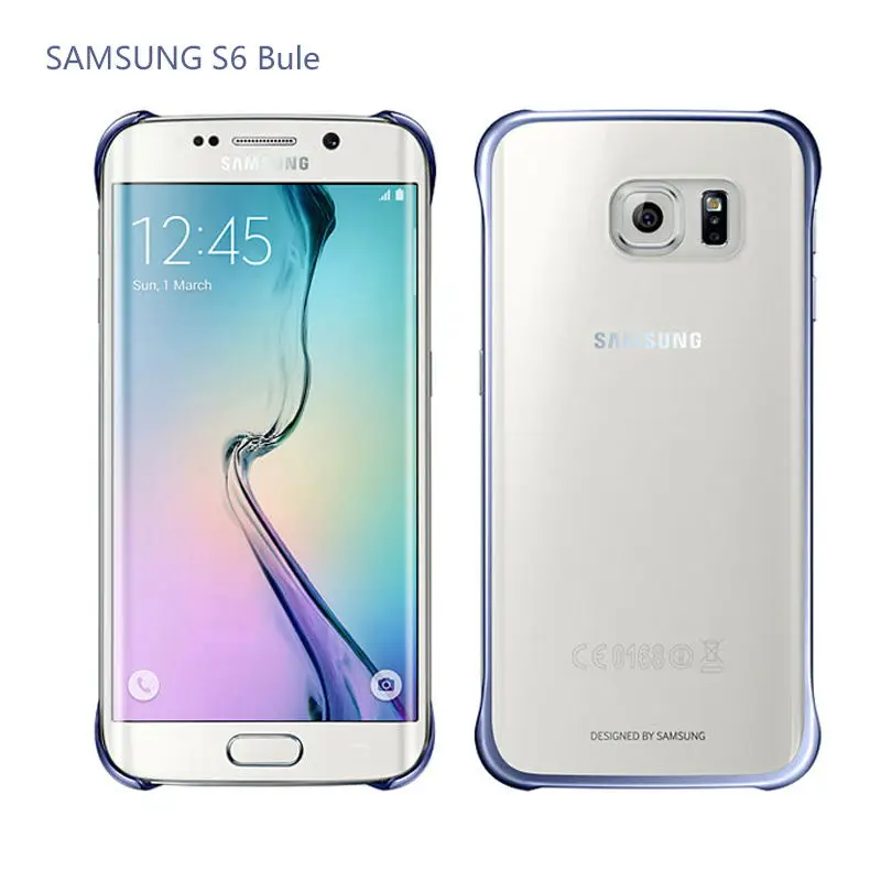 Samsunga Galxy S7 S6 Edge чехол Прозрачный Жесткий ПК Тонкий чехол на заднюю панель Полная защита от царапин Роскошный прозрачный чехол - Цвет: S6 Blue