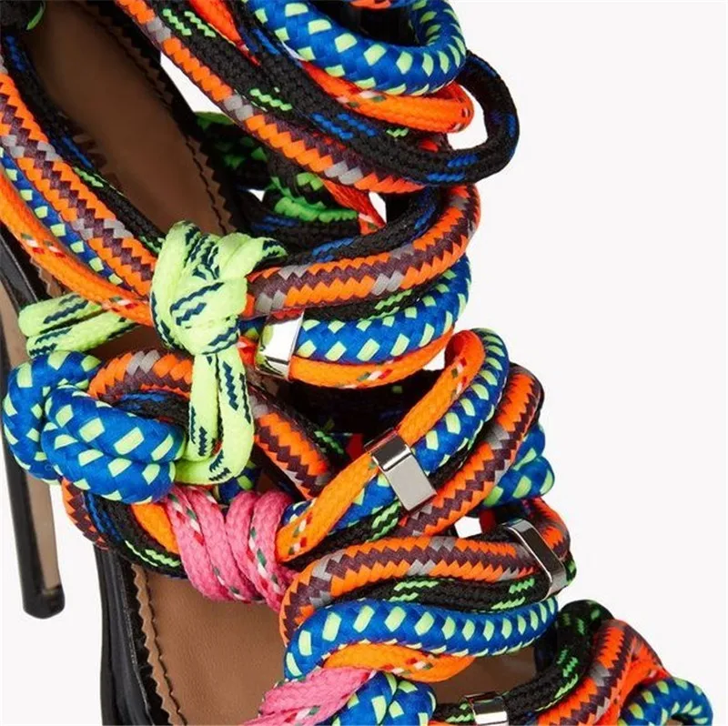 colorful rope heels
