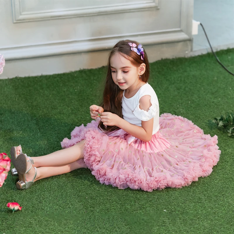 Модные пышные танцевальные юбки для маленьких девочек; милая шифоновая юбка-пачка принцессы; праздничная одежда на Рождество