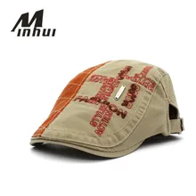 Minhui новая мода берет с буквами мужские и женские хлопковые шапки весна лето Стиль Boina Gorras плоская кепка береты шляпа