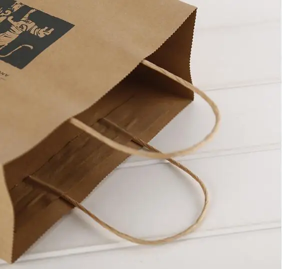 Excellent 500pcs Shopping bags print logo Custom logo kraft paper bags 150g bags make your logo 6