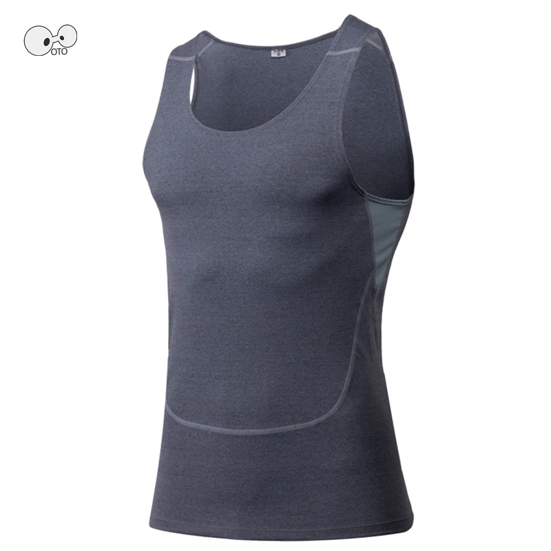 

2018 Compression Skin Tights Elastic Men's Tank Tops Mens Sleeveless Running Vest Breathable Quick Dry Men Top Tees Sportswear