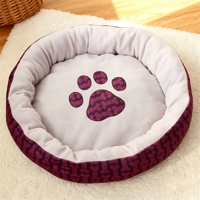 56*56*11cm Dogs Beds Velvet Paw Printed Pet Beds for Small Teddy Dogs