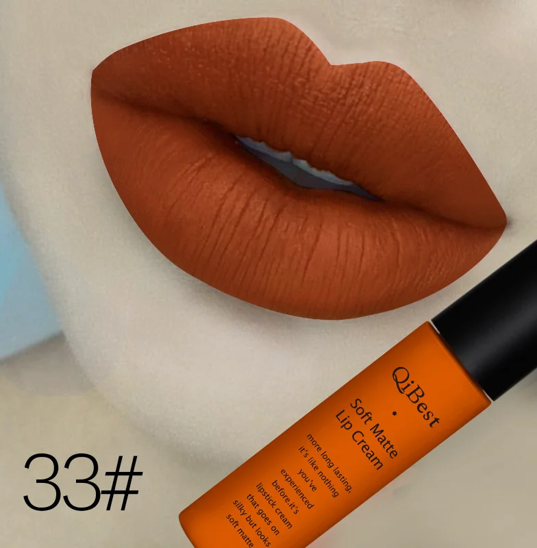 33 Бренд beauty Lips макияж водостойкий блеск для губ матовый блесек для губ помада косметический стойкий пигмент телесного цвета бархатная жидкая губная помада матовая партия - Цвет: 33