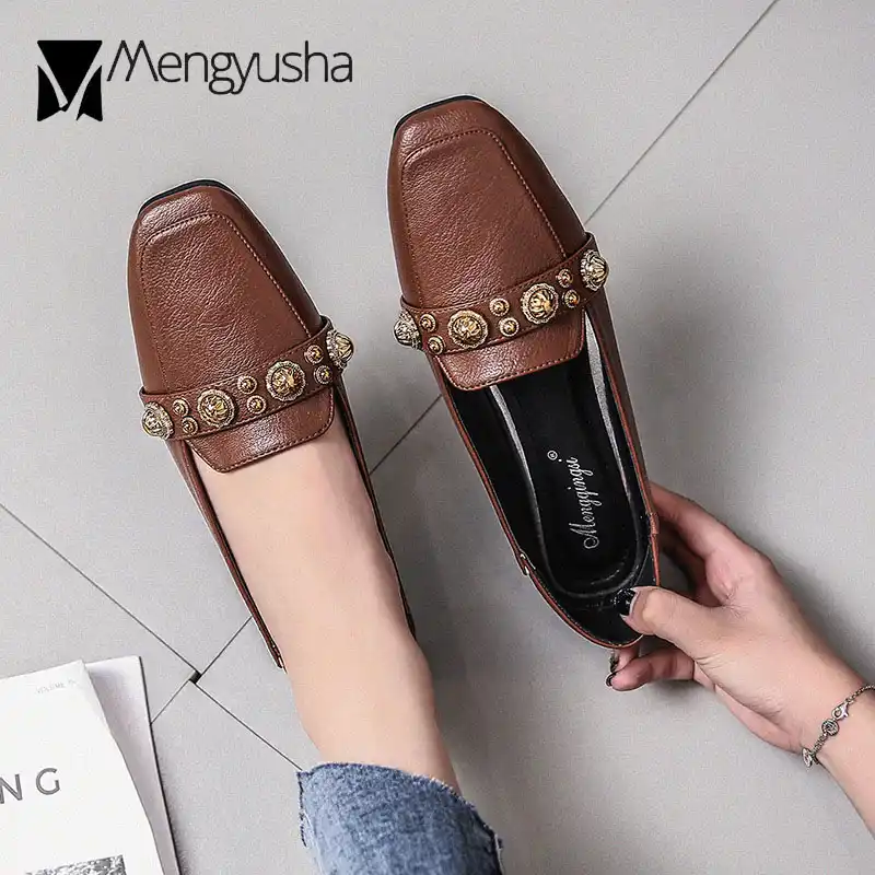 studded flat shoes