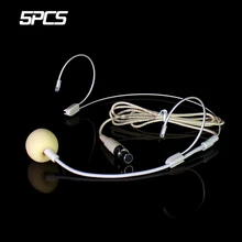 5 шт. мини XLR 3 контакта TA3F бежевый двойной крючком конденсаторный микрофон гарнитуры Системы для SAMSON Беспроводной поясная рация VT3L