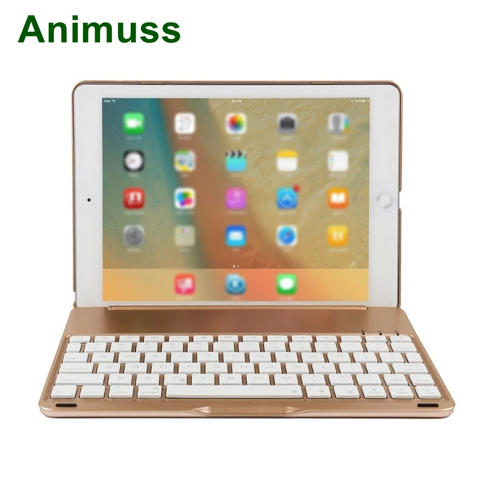 ANIMUSS для iPad 6 го поколения чехол с клавиатурой 7 цветов подсветкой свет/Bluetooth