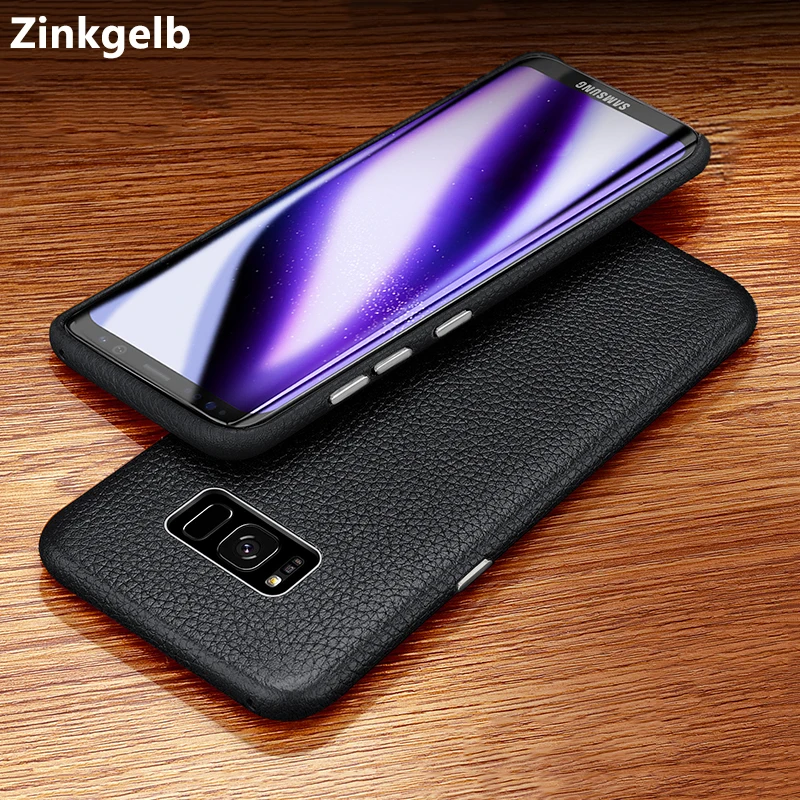 Жесткий защитный чехол из натуральной кожи для Samsung Galaxy S8 | Мобильные телефоны и