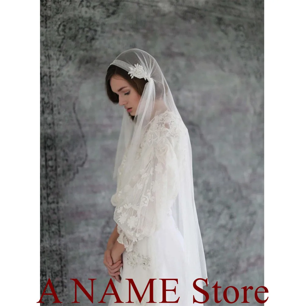 Свадебная вуаль Джульетта, 2 слоя, винтажная аппликация, белая вуаль цвета слоновой кости для невесты, velos de novia Voiles Mariage