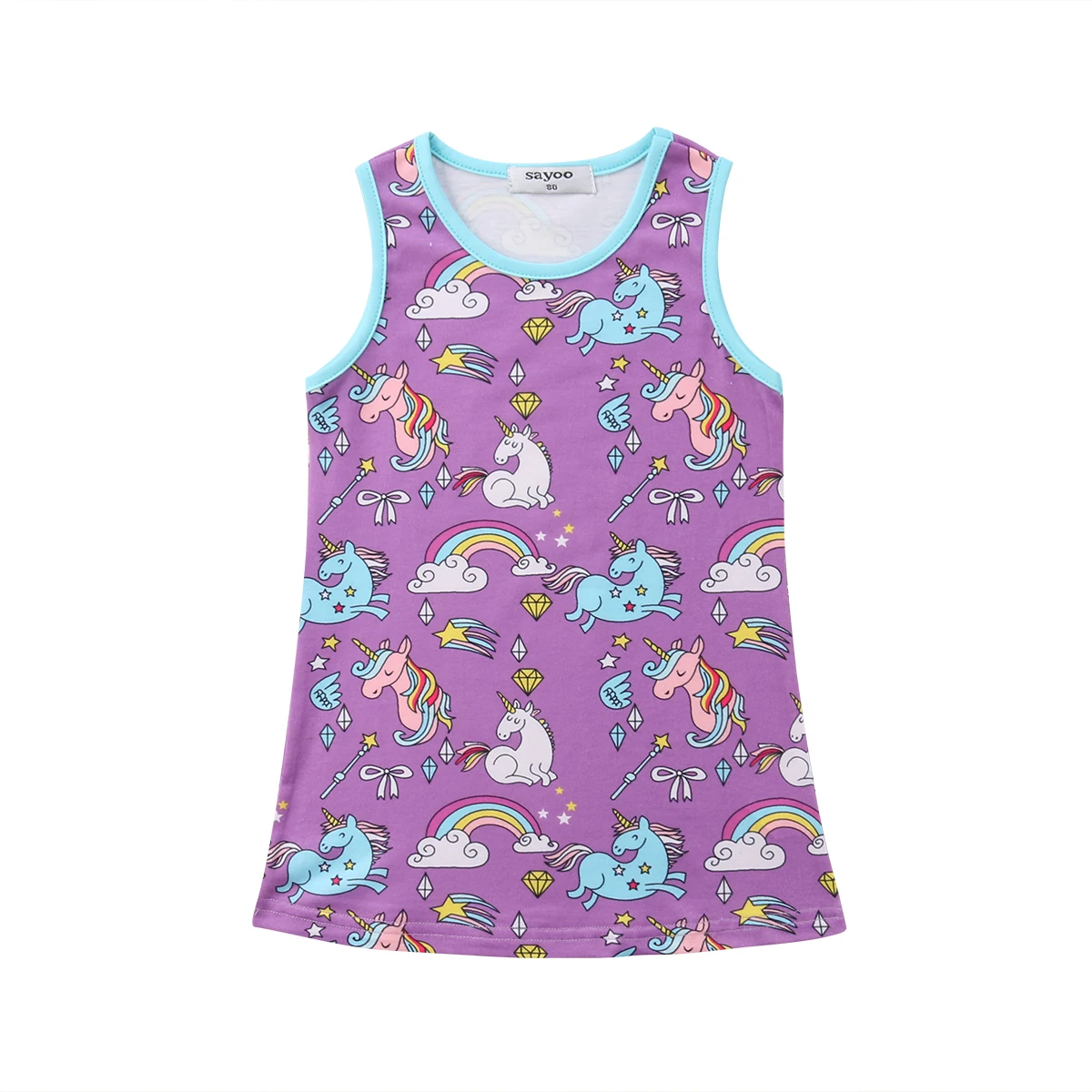 Girl Cute Animals Print Dress Princess Brief Casual Sleeveless Dresses