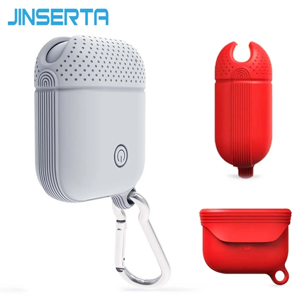 

JINSERTA Silcone Case for Airpods Waterproof Earphone Cover Protector with Anti-lost Buckle Wireless Earphone Accessories