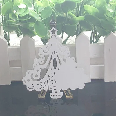 50pcs White Butterfly Heart Laser Cut Table Mark Wine Glass Name Place Cards Baby Shower Wedding Birthday Party DIY Decorations - Цвет: CC0025