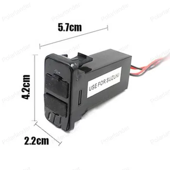 

ABS Dashboard 5V 2.1A Dual USB 2 Port interface Car Phone Charger Adapter for Suzuki Car Electronics