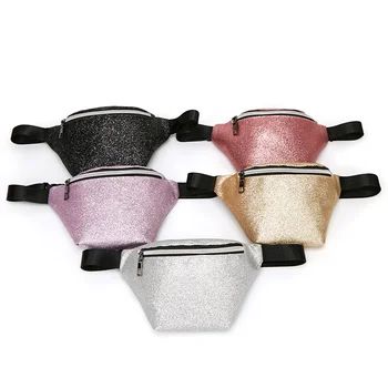 

New 2019 Women Shinny PU Leather Waist Packs Elastic Belt Fanny Pack Zipper Waist Bag Casual Chest Bag