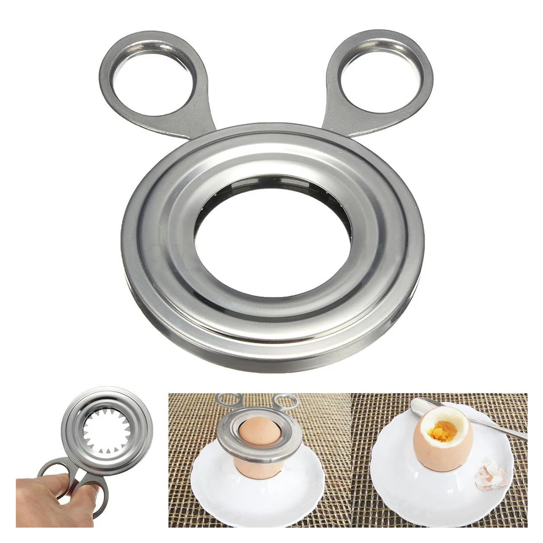 

HOT-Stainless steel egg-cutting device egg-peeling device Scissors Cup Egg Slicer