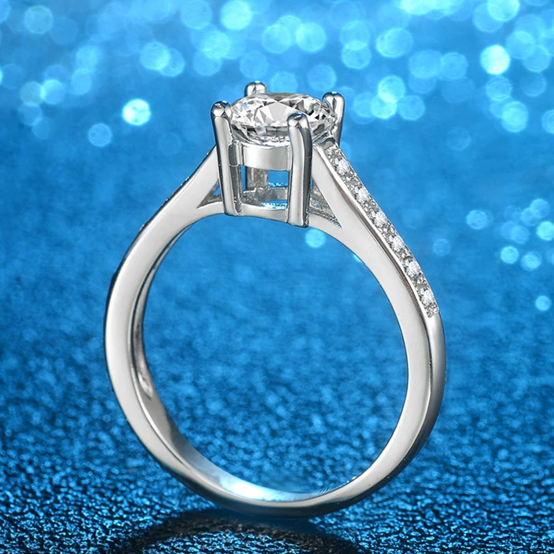 LXOEN Мода 4 зубец большой цирконий обручальное кольцо с белым золотом цвет друзы Кристалл Кольца для женщин вечерние ювелирные изделия аксессуары