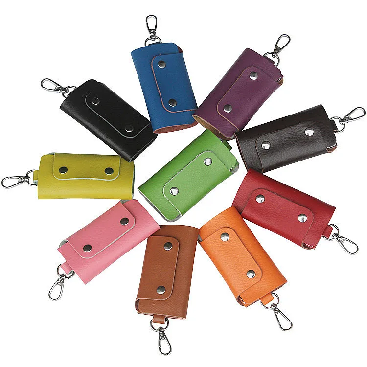 Hot Sale Big Capacity Key Wallets Buckle Style Pu Leather Fashion Solid