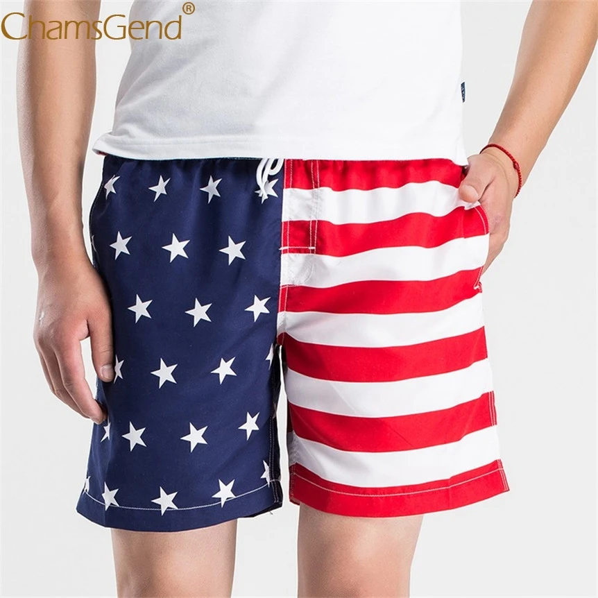 Mens American Flag Print Beach Swimwear Board Shorts Pants 80404in