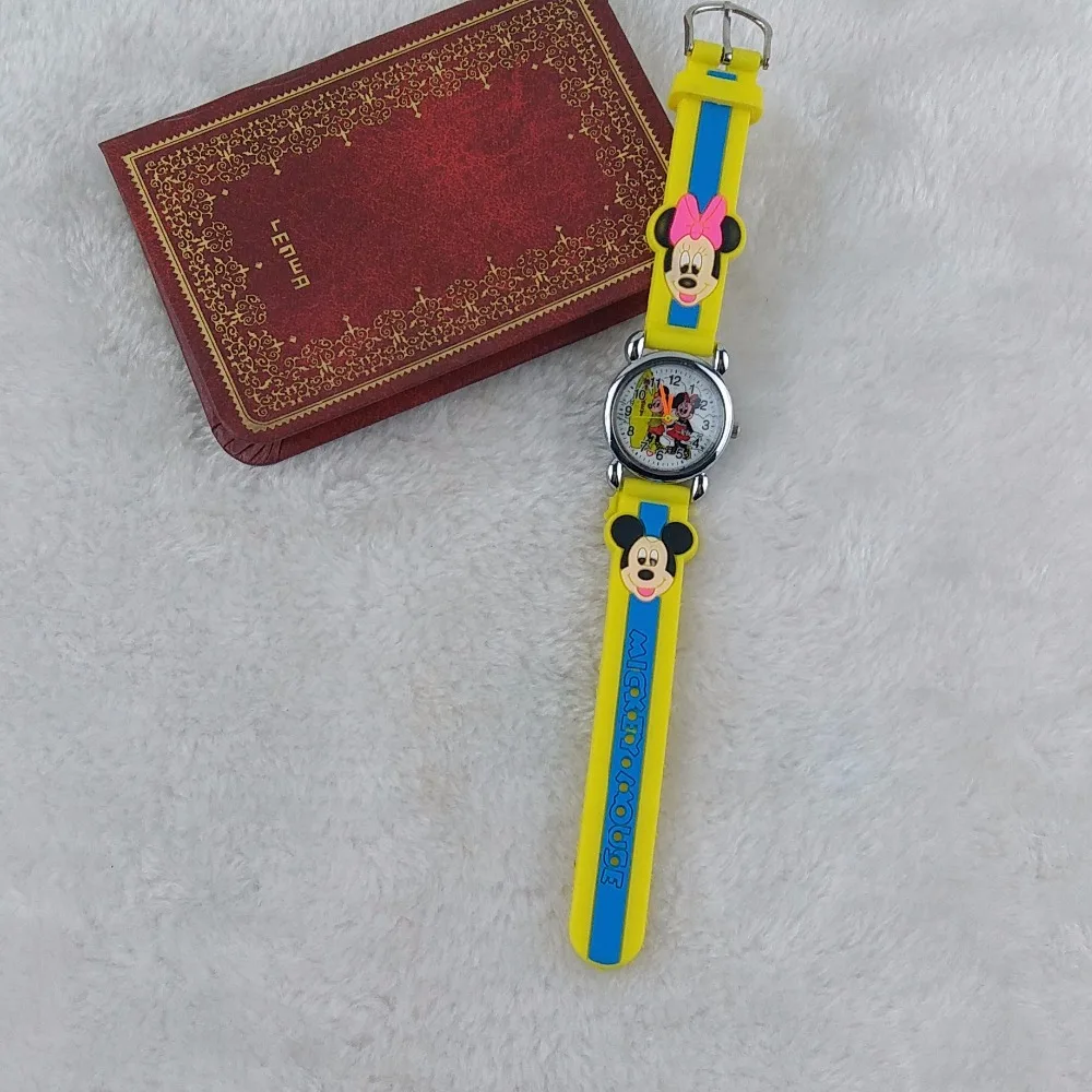 10 шт./партия,, 3D часы с рисунком Минни Маус, часы для мальчиков и девочек, подарки для студентов, силиконовые кварцевые наручные часы, Relogio