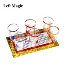 Six Cups Out From Two Plates Magic Trick Cups Appearing Stage Magic Props Board Illusions Gimmick Accessory Funny G8185 magic trick funny eyes glasses black