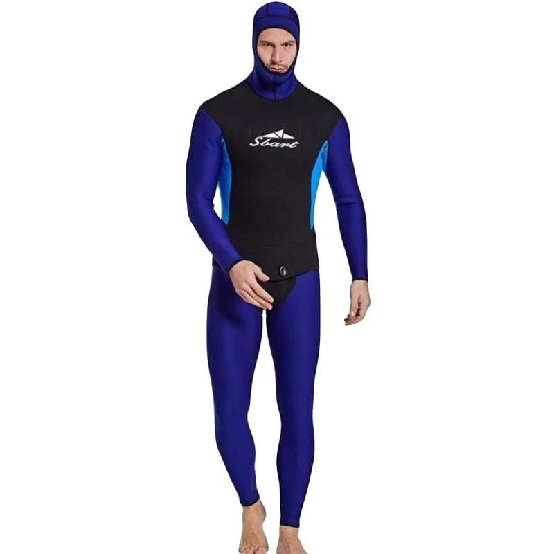 Plus Size 3mm Neopreen Hooded Mannen Onderwatervissers Wetsuit Badpak Dive Surf Swim Warm Houden