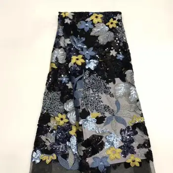 

Rose green Sequins Evening Dress Lace African Quality Sequined Guipure Laces For Wedding 2019 Nigerian Tulle Mesh Net Fabric