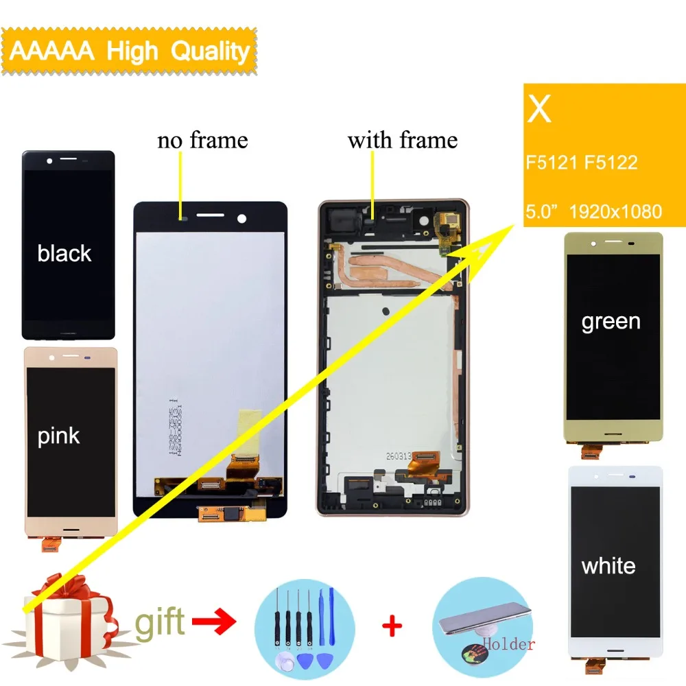 

LCD Display For Sony Xperia X LCD display Touch Screen Digitizer with frame Assembly For Sony Xperia X F5121 F5122 LCD complete