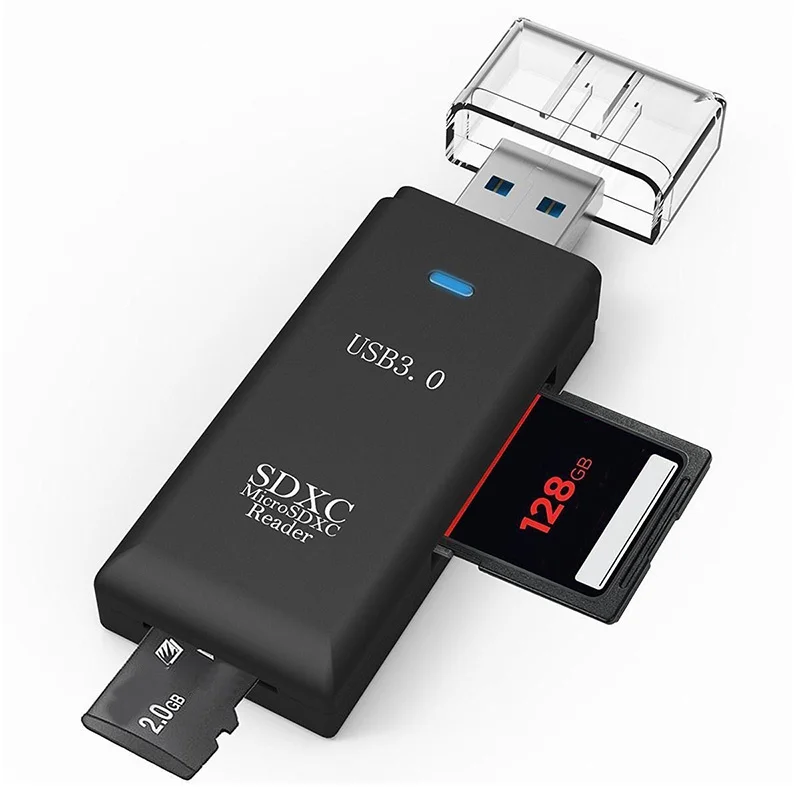 2 в 1 USB 3,0 SD кардридер SDHC Micro SDXC MMC TF кардридер адаптер 5 Гбит/с Высокая скорость передачи данных