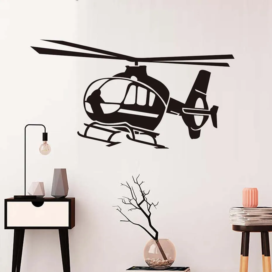 Gratis Pengiriman Pesawat Helikopter Wall Stiker Anak Laki Laki