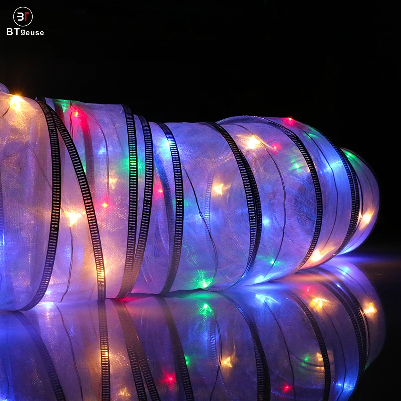

BTgeuse White Ribbon Fairy String Lights 3AA Battery Powered for Wedding Christmas and Room Decoration 5M LED String Light