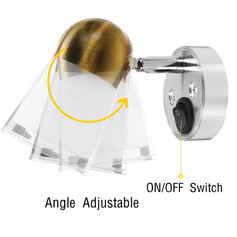 1xled Внутреннее освещение DC12V кэмпер караван прицепа лодки настенное крепление прикроватная лампа для чтения, белый цвет