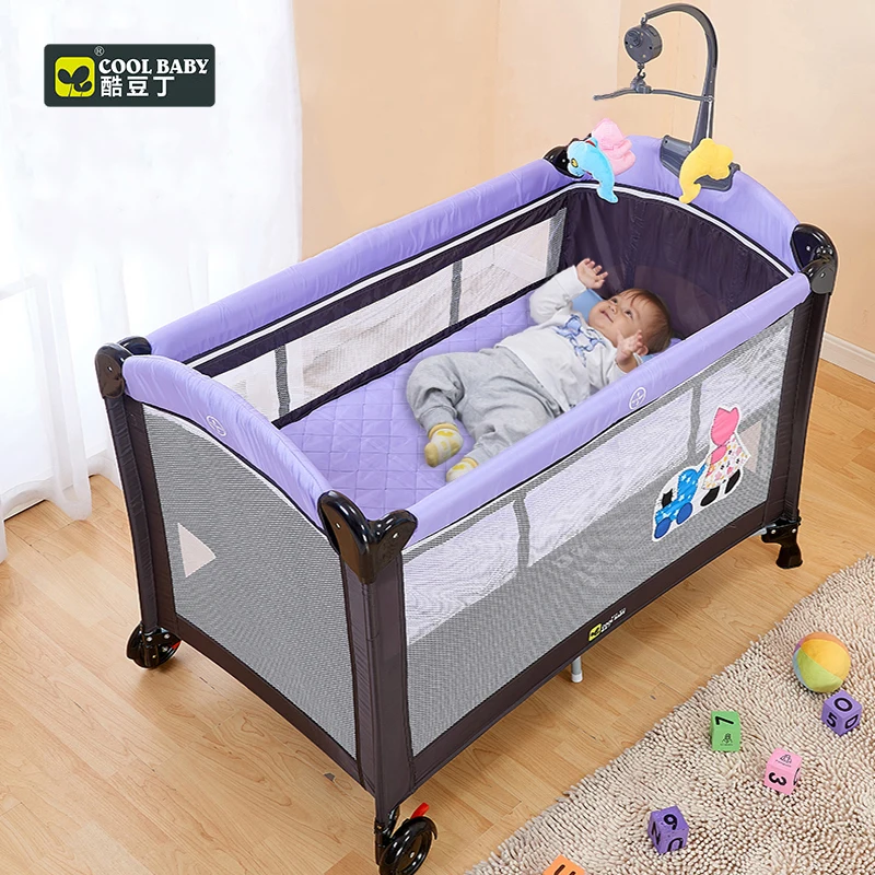 Coolbaby детская кровать с забором кроватка высокого качества складная легко носить