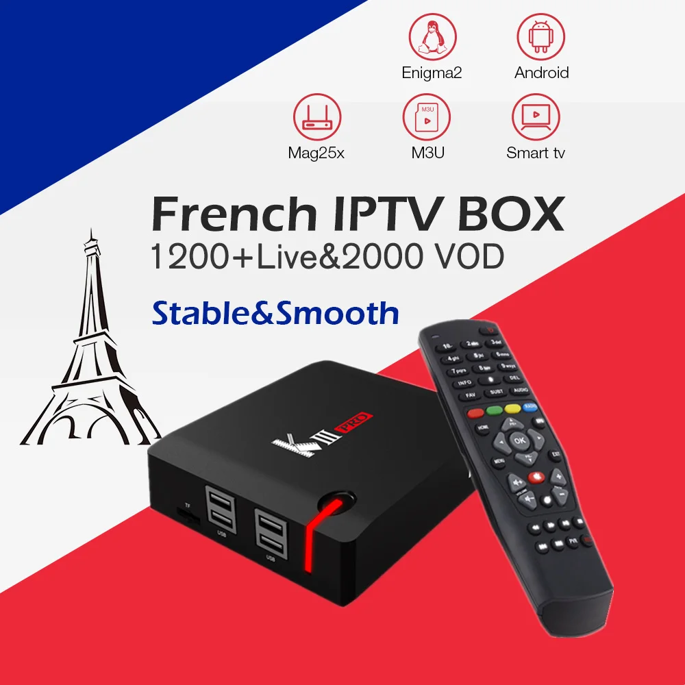 Франция IP tv MECOOL KIII PRO Android& DVB-S2/T2 телеприставка 1200+ каналы Европейский арабский французский ip tv 1 год бесплатно Smart tv коробка